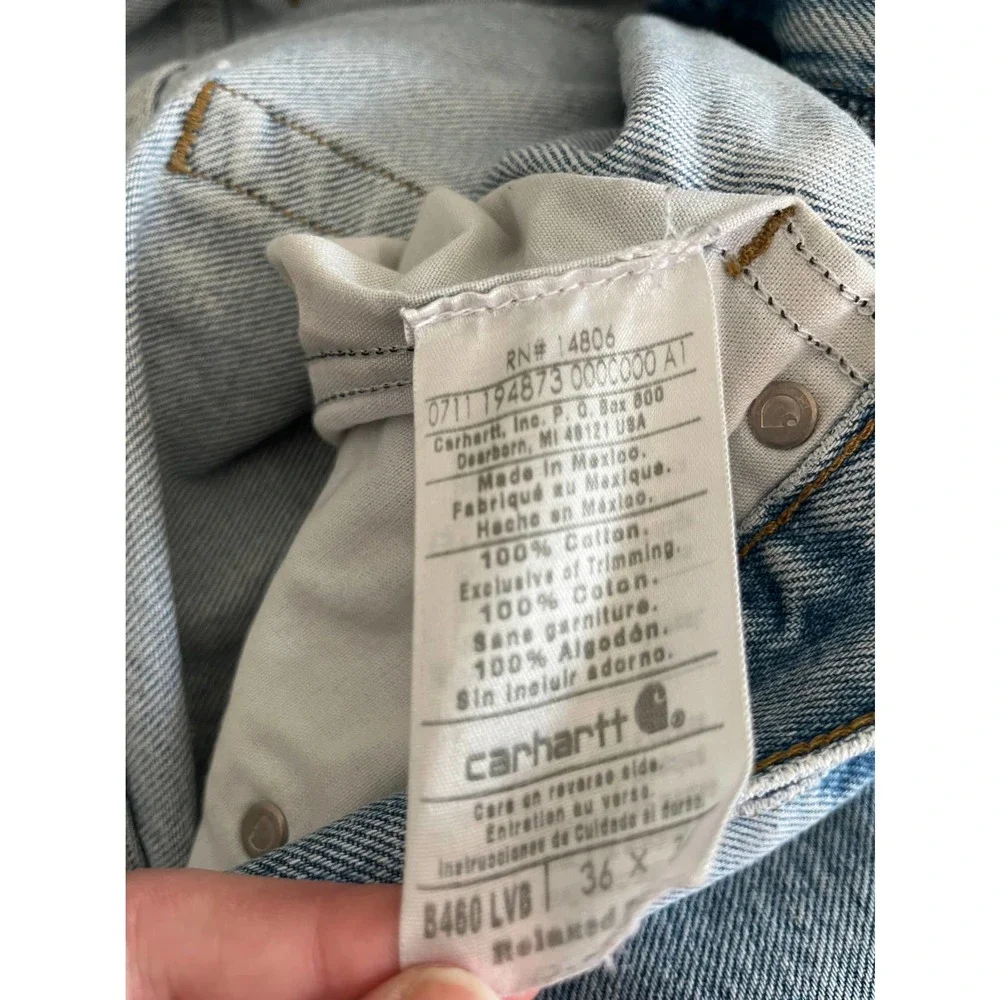 Carhartt Men’s Distressed Jeans 36x34 BV60 LVB - Picture 8 of 8